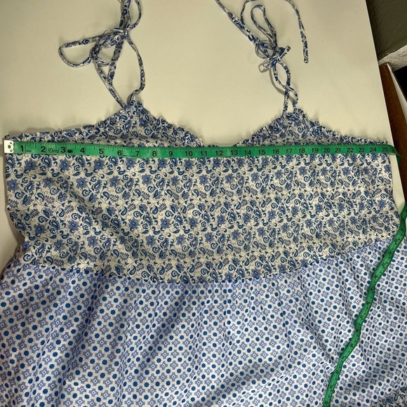 J. Crew Women's Blue and White Tiered Floral Midi A‎ Line Dress Size 3X NWT - Picture 7 of 12